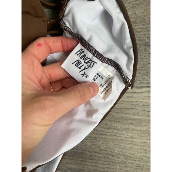 Princess Poly Swimsuit Women's Size 2 Brown Strappy One Piece, Beach, Tropical - Picture 6 of 6